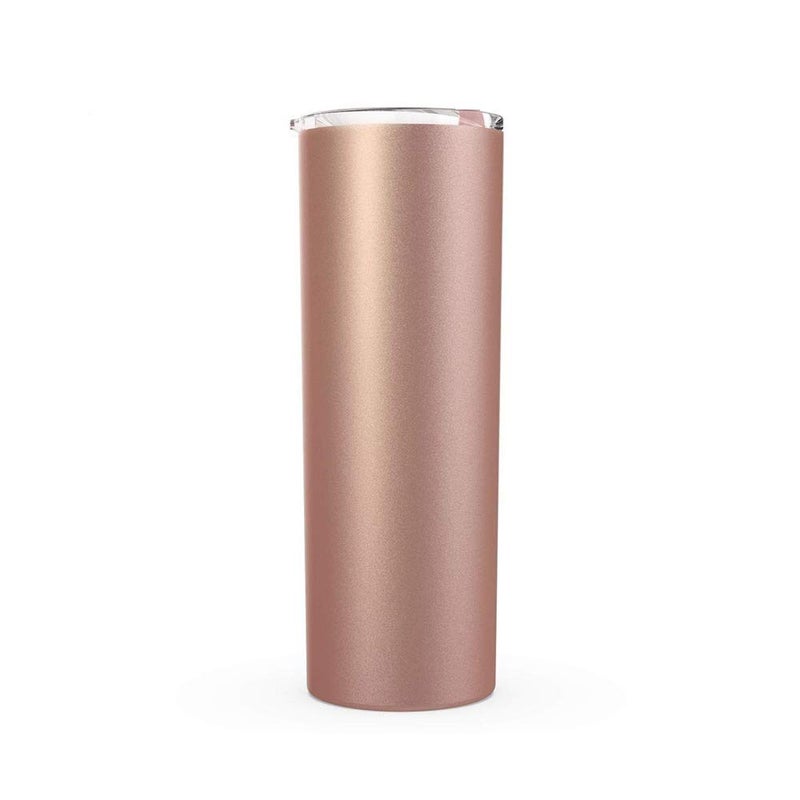 Gteller Double Wall 18/8 Stainless Steel Vacuum slim skinny tumbler with straw and lid, insulated travel mug keeping beverage cold and warm (rose gold, 20oz) - Image 5